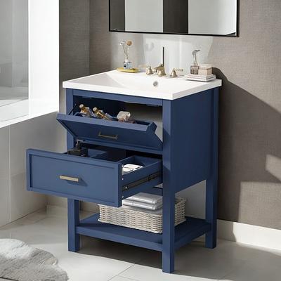 24'' Modern Bathroom Vanity with Top Sink with 2 Doors Single Sink