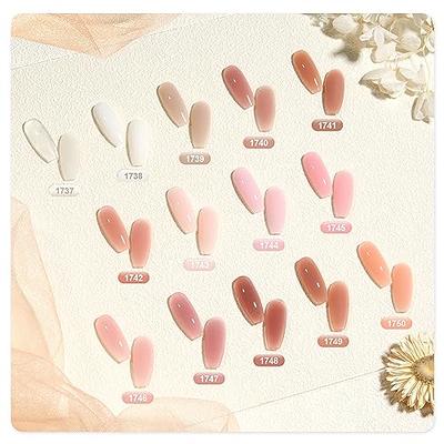 GAOY Poly Gel Nail Kit with UV Light, 14 Pcs 30g Nude Pink Builder