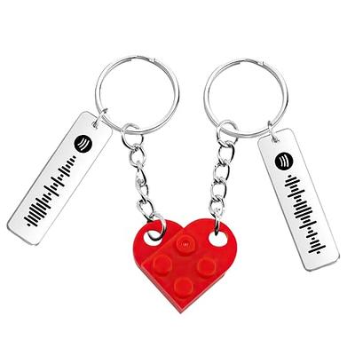 KINBOM Set Portachiavi Cuore, 2 Pezzi Portachiavi Cuore Piccolo Heart  Keychain Couple Keychain Portachiavi Coppia Regalo di San Valentino per  Fidanzata Fidanzato (Blu) : : Moda