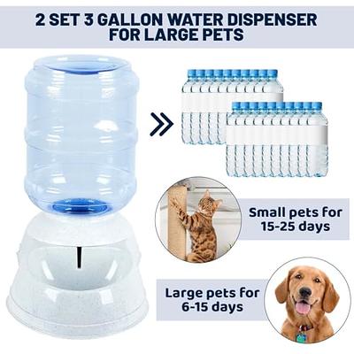 Uiifan 2 Pcs Pet 3 Gallon Large Dog Water Dispenser 11 Liters Dog Water  Bowl Dispenser