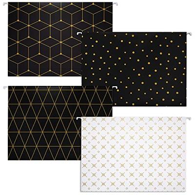 Geometric File Folders with 1/3 Cut Tabs, Gold Office Supplies