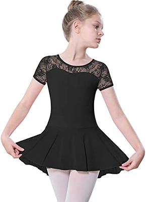 Zaclotre Girls Shiny Ruffle Sleeve Ballet Leotard for Dance, Gymnastics  Hollow Bow Back Leotards for Kids Ballet Pink 3-4T