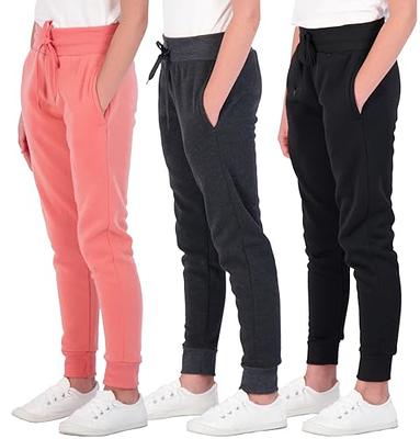 3 Pack:Girls Fleece Joggers Soft Athletic Track Warmup Casual
