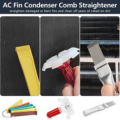 FLYSH Air Conditioner Condenser Fin Comb Air Conditioner Fin Cleaner  Refrigerator Coil Cleaning Whisk Brush Metal Fin Evaporator Radiator Repair  Tool