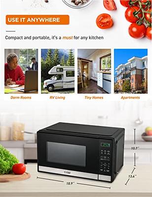 COMMERCIAL CHEF 0.9 Cubic Foot Microwave with 10 Power Levels, Small  Microwave with Grip Handle, 900W Countertop Microwave with Digital Display,  Door Lock and Kitchen Timer, Stainless Steel - Yahoo Shopping