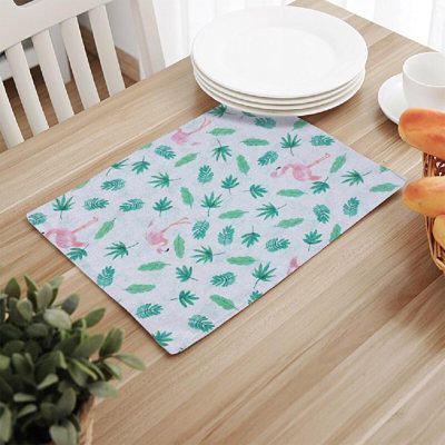 Demetex Linen Placemats Set of 4 Heat Resistant Table Place Mats