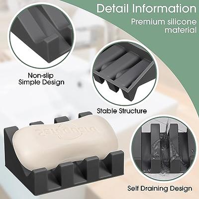 Silicone Soap Dish Self Draining Soaps Holder Shower Waterfall Bar