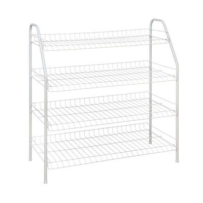 Black 4-Tier Wire Shoe Rack