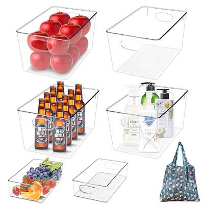 6 Pack Clear Space Plastic Storage Bins For Kitchen Organization