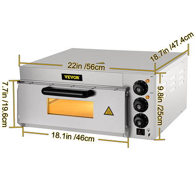 VEVOR Electric Pizza Oven 14 in. Double Deck Layer Stainless Steel