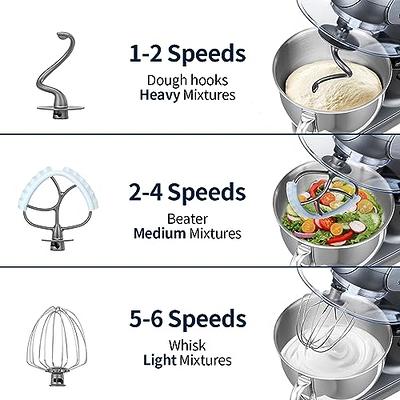 Kitchen Countertop Tilt-Head Food Mixer, Household Stand Stainless-Steel  Dough Mixer w/6 Speeds, 7.5QT Mixing Bowl, Overheat Protection, Black 