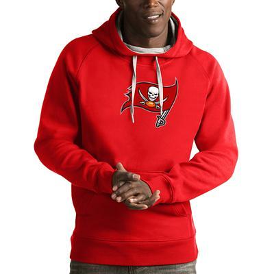 Women's Tampa Bay Buccaneers Antigua White Victory Pullover Hoodie