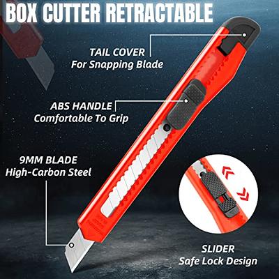 JIANGHUA 12-Pack Utility Knife, Box Cutter Retractable Razor Knife