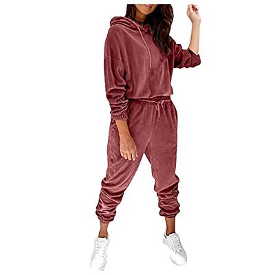 Women Hoodies Tracksuit Comfy Velvet Long Sleeve Sweatshirts and Sweatpants  Set Oversized Jogger Pant 2 Piece Outfits - Yahoo Shopping