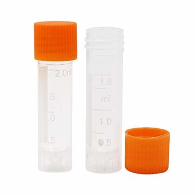 100 Pcs 10Ml Plastic Test Tubes with Lids Vial Seal Cap Container