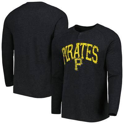 Pittsburgh Pirates Antigua Women's Maverick Henley Long Sleeve T-Shirt -  White/Gray