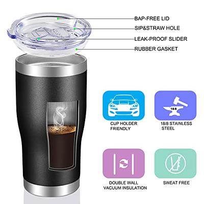 VEGOND 20oz Tumbler Stainless Steel Tumbler Cup with Lid And Straw Vacuum  Insulated Double Wall Travel Coffee Mug(Black 1 Pack)