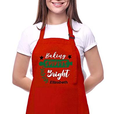 Personalized Christmas Baking Apron for Women Men - Chef Apron