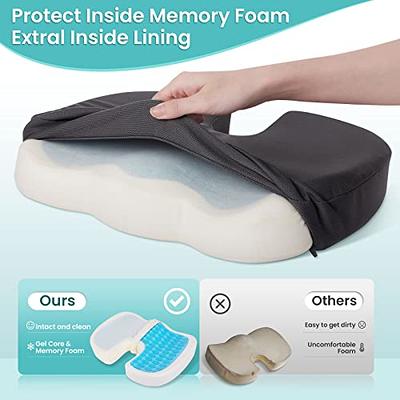 COMFYSURE Extra Large Firm Seat Cushion Pad for Bariatric Overweight Users  - Firm Memory Foam Chair Support Pillow for Wheelchair, Office & Car