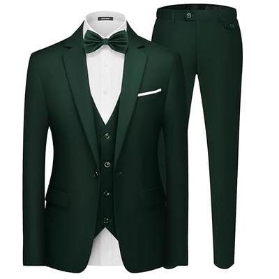Men's 3 Piece Slim Fit Suit Set One Button Jacket Vest Pants Set Groom  Wedding Blazer Suit Formal Business Suit Party Suit at  Men's  Clothing store
