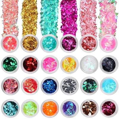 Nkooghmakeup Pallet Neon Face Glitters Body Gel Sequins Liquid Eyeshadow Glitter for Face Hair Nails Cosmetic Powder Festival Glitter Makeup, Size