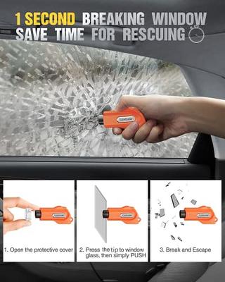 Luxtude 2-in-1 Car Window Breaker and Seatbelt Cutter, Emergency Keychain  Car Escape Tool & Car Glass Breaker, Car Safety Hammer Automotive Life