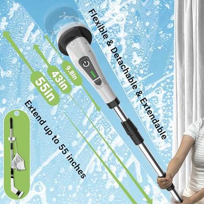 Electric Spin Scrubber,2023 New 8 in 1 Electric Cleaning Brush Up to 420RPM  Powerful Cleaning, 1.5H Bathroom Scrubber Dual Speed,Shower Cleaning Brush