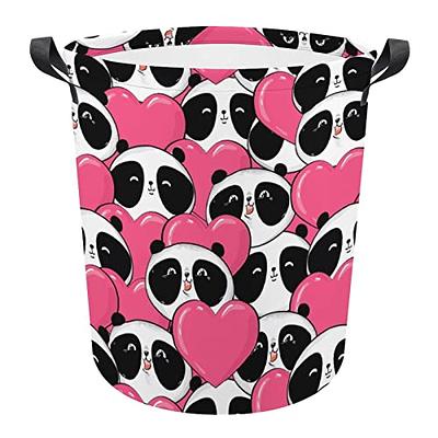 Large Round Storage Basket, Cute Collapsible Laundry Basket