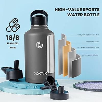  CIVAGO 22 oz Insulated Water Bottle With Straw, Stainless Steel  Sports Water Flask Cup with 3 Lids (Straw, Portable Spout and Handle Lid),  Double Walled Travel Thermal Canteen Mug, Navy Blue 