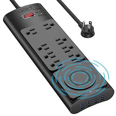 BESTEK Wireless Charger Desktop Power Strip with 8 Outlets and 3