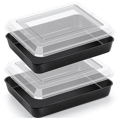 Small Lasagna Pan, E-far 10.6x8.3x3.2 Inches Deep Rectangular Baking  Roasting Pans, Stainless Steel Roaster Baking Dish, Non-Toxic & Heavy Duty