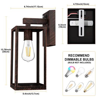 SHINE HAI Dusk to Dawn Outdoor Wall Lantern, Exterior Wall Sconce