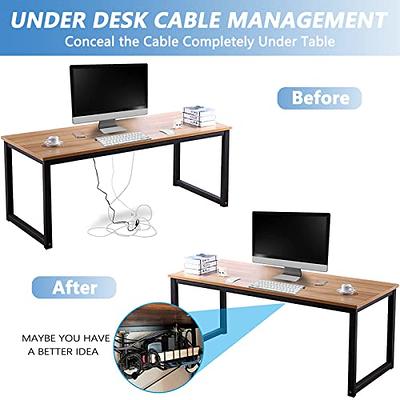 Under Desk Cable Management Tray with Clamps, No Drill Under Desk Cord  Management, Desk Cable Organizer, Cable Management Under Desk - Set of 2  with