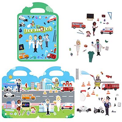 Reusable Sticker Books for Kids 2-4,3 Sets Fun Travel Stickers book for  Kid, Toddler learning Toys Age 2-4,Cute Waterproof Stickers for Teens Girls