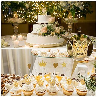  30 Pcs Gold Crown Cake Topper Mini Small Crowns Pearl  Rhinestone Princess Cupcake Toppers for Flower Arrangements Glittering Cake  Decoration for Girl Lady Bridal Wedding Birthday Party, 3 Style : Grocery