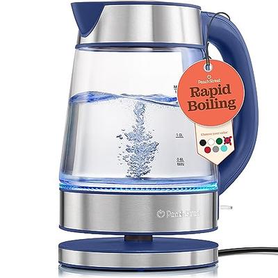  Aigostar Electric Kettle - Glass Electric Tea Kettle 1500W  Quickly Boil Water Kettle Electric for Tea and Coffee, 1.7L with LED  Interior, Hot Water Boiler with Auto Shut-Off & Boil-Dry Protection