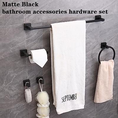 MengxFly Bathroom Hardware Set Black Towel Bar Towel Racks for Bathroom  6-Piece Black Towel Rack Bathroom Towel Holder Set Matte Black Bathroom  Accessories Wall Mounted Stainless Steel 16-Inch - Yahoo Shopping