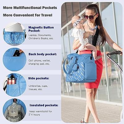 Jessica Simpson Diaper Bag Tote & Changing Pad Blue Stripes Travel Nylon  NWT | eBay