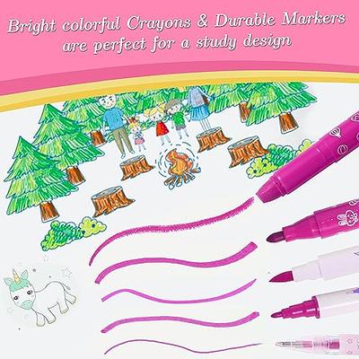 Fruit Scented Markers Set 56 Pcs with Glitter Mermaid Pencil Case &  Stationery, Art Supplies for