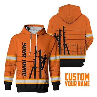 Safety Orange Fleece Hooded Sweatshirt *Custom Printing Available