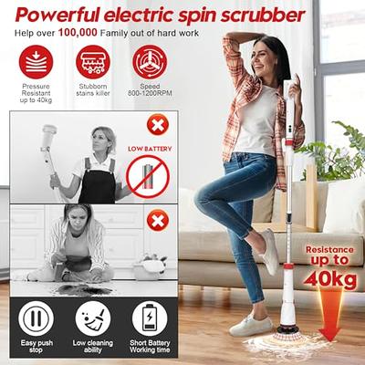 1200RPM Electric Spin Scrubber 21V Cordless Cleaning Brush with