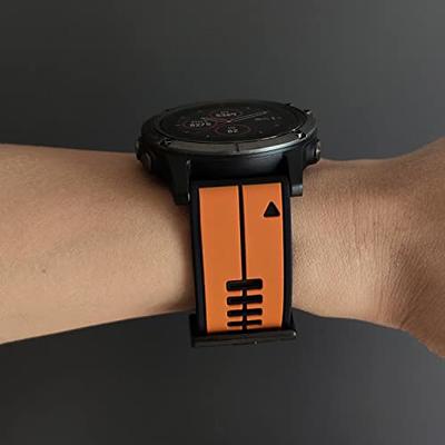 Garmin Fenix 7 silicone watch band - black/orange