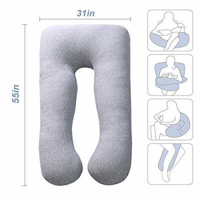 Moon Pine U Shaped Pregnancy Pillow, Maternity Full Body Pillow for Back, Legs and Belly Support, Sleeping Pillow for Pregnant W