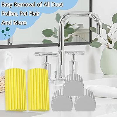 Jeymei 4-Pack Damp Clean Duster Sponge Sponge Cleaning Brush Duster for  Cleaning Blinds Glass Baseboards Vents Railings Mirrors Window Track  Grooves and Faucets (Grey) Gray