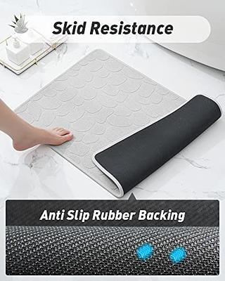 Bath-Mat-Rug, Super Water Absorbent Quick Dry Bath Mats for Bathroom Non  Slip Bathroom Mats with Rubber Backing, Ultra Thin Bathroom Rugs Fit Under