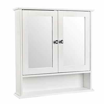 Treocho Bathroom Wall Cabinet, Medicine Cabinet with Door and 3 Open Shelves,  Wall Mounted Storage Organizer for Bathroom, Kitchen, Living Room, White -  Yahoo Shopping