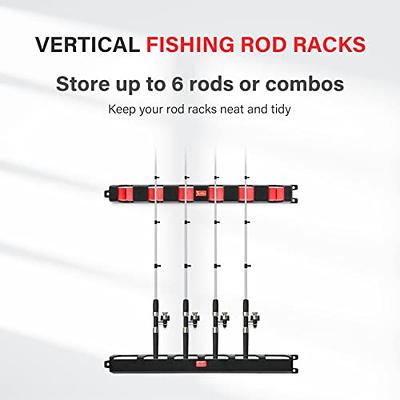 4 Pairs 13.6 Inches Fishing Rod Holder 6 Rod Rack Wall Mounted