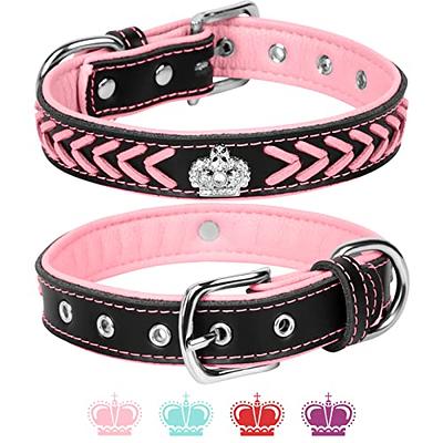 Leather Dog Collar for Girl Female Dogs, WANYANG Braided Leather Dog Collars  Adjustable Soft Touch Padded Collars for Small Medium Large Boy Cats Puppy  Dogs Pet, Pink and Black - Yahoo Shopping