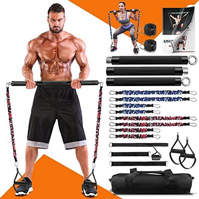 Hommie Yoga Kit, Pilates Bar Sets with Resistance Bands, Fitness