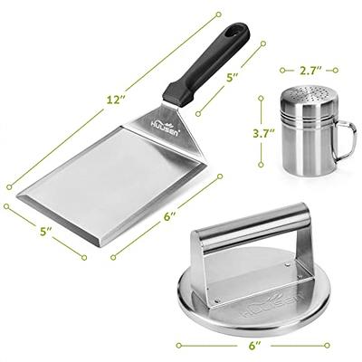  HULISEN Stainless Steel Burger Press, 6.2 inch Round Burger  Smasher, Professional Griddle Accessories Kit, Grill Press Perfect for Flat  Top Griddle Grill Cooking : Patio, Lawn & Garden